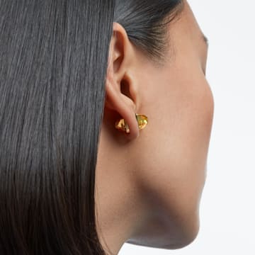 Lucent ear cuff, Enkel, Magnetisch, Geel, Goudkleurige toplaag - Swarovski, 5613552