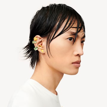 Lucent ear cuff, Single, Magnetic, Yellow, Gold-tone plated - Swarovski, 5613552