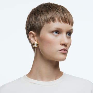 Dulcis stud earrings, Cushion cut, Gold-tone, Gold-tone plated - Swarovski, 5613658