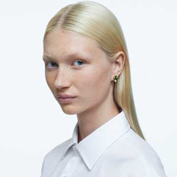 Brincos stud Gema, Lapidação Kite, Verde, Lacado a dourado - Swarovski, 5614453