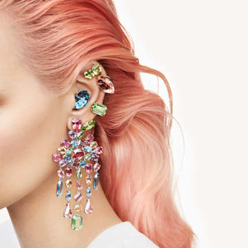Gema stud earrings, Kite cut, Green, Gold-tone plated - Swarovski, 5614453