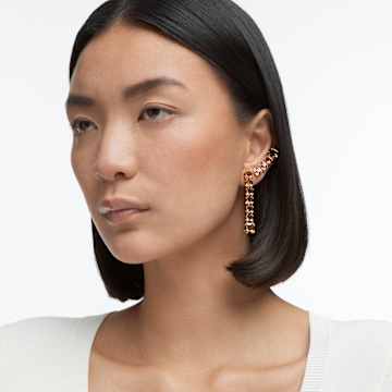 Cercei clips Millenia, Design asimetric, Galbeni, Placat cu auriu - Swarovski, 5614921