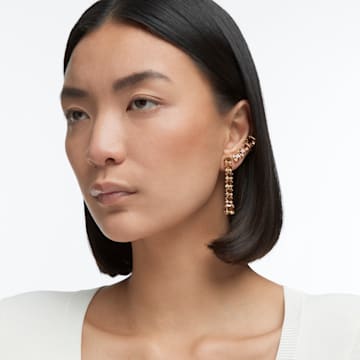 Millenia clip earrings, Asymmetrical design, Yellow, Gold-tone plated - Swarovski, 5614921