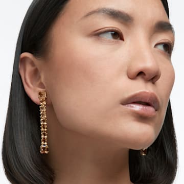 Millenia clip earrings, Asymmetrical, Yellow, Gold-tone plated - Swarovski, 5614921