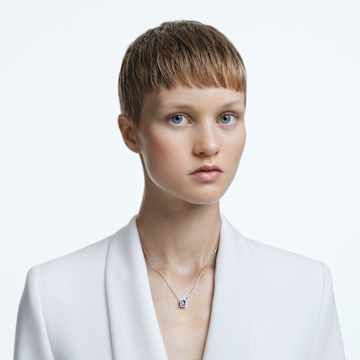 Naszyjnik Millenia, Szlif ośmiokątny, Niebieski, Powłoka z rodu - Swarovski, 5614926
