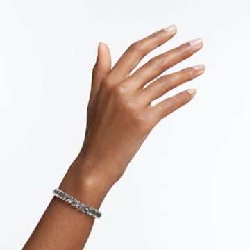 Millenia bracelet, Square cut, Small, Grey, Ruthenium plated - Swarovski, 5615656