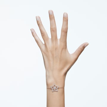 Stella 手链, 混合切割, 星星, 白色, 镀玫瑰金色调 - Swarovski, 5617882