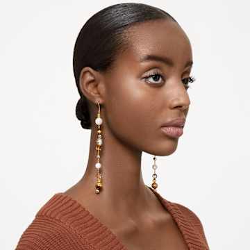 Somnia drop earrings, Extra long, Multicolored, Gold-tone plated - Swarovski, 5618295