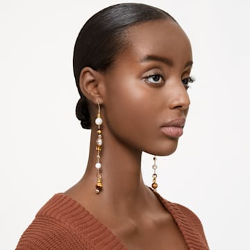 Somnia drop earrings, Extra long, Multicoloured, Gold-tone plated - Swarovski, 5618295