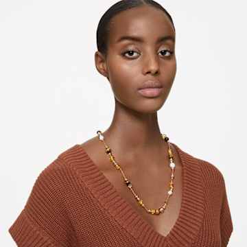 Somnia necklace, Long, Multicolored, Gold-tone plated - Swarovski, 5618300