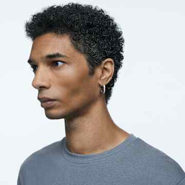 Anneaux d'oreilles Dextera, Forme octogonale, Petites, Blanches, Métal rhodié - Swarovski, 5618307