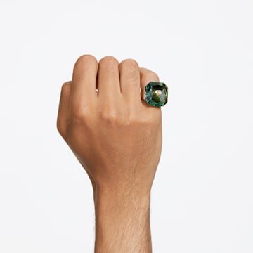 Numina ring, Octagon cut, Green, Gold-tone plated - Swarovski, 5620761