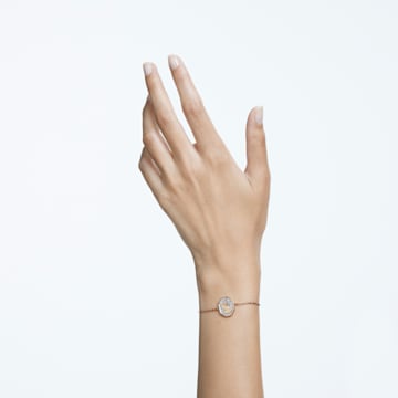 Bracelet Signum, Cygne, Blanc, Placage de ton or rosé - Swarovski, 5621107