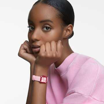 Uhr, Silikonarmband, Rosa - Swarovski, 5624373