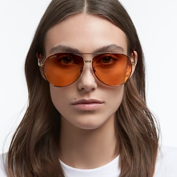 Sunglasses, Pilot, Gradient tint, Brown - Swarovski, 5625294
