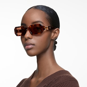 Sunglasses, Octagon, Brown - Swarovski, 5625301