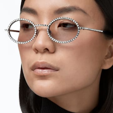 Sunglasses, Oval shape, Pavé, SK0340 14V, Blue - Swarovski, 5627865