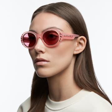 Sunglasses, Oversized, Pavé, Pink - Swarovski, 5627868