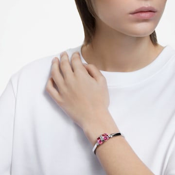 Lucent bangle, Magnetic, Pink, Stainless steel - Swarovski, 5629227