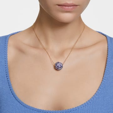 Curiosa pendant, Triangle cut, Blue, Gold-tone plated - Swarovski, 5629228