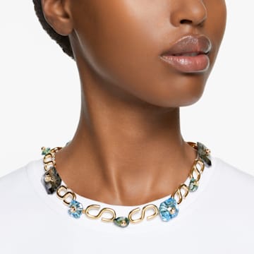 Numina necklace, Mixed cuts, Multicoloured, Gold-tone plated - Swarovski, 5630945