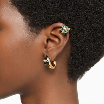 Numina hoop earrings, Set (3), Green, Gold-tone plated - Swarovski, 5633781