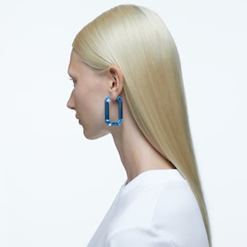 Lucent hoop earrings, Blue - Swarovski, 5633950