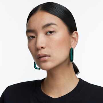 Anneaux d'oreilles Lucent, Pièce d'exception, Forme octogonale, Vertes - Swarovski, 5633953