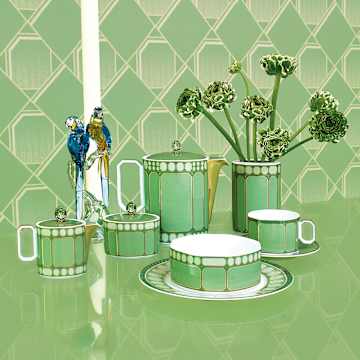 Signum Tasse mit Unterteller, Porzellan, Grün - Swarovski, 5635526