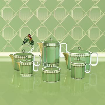 Signum mug with lid, Porcelain, Green - Swarovski, 5635532