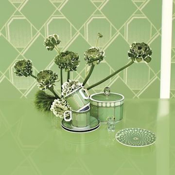 Signum 餐碟，瓷器，小号，绿色 - Swarovski, 5635545