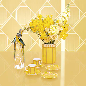 Signum 花瓶，瓷器，小号，黄色 - Swarovski, 5635550