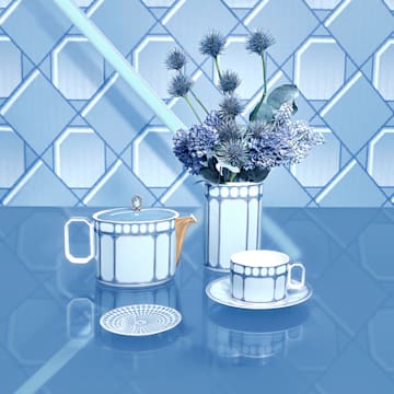 Signum teapot, Porcelain, Small, Blue - Swarovski, 5635557