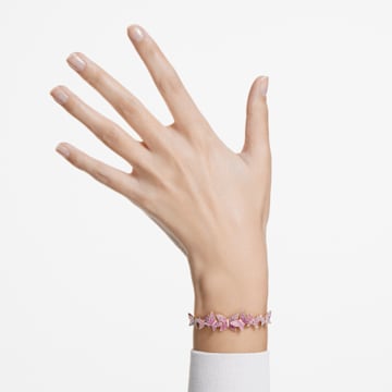 Lilia armband, Vlinder, Roze, Roségoudkleurige toplaag - Swarovski, 5636431