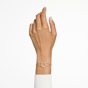 Admiration bracelet, Medium, White, Rose gold-tone plated - Swarovski, 5636442