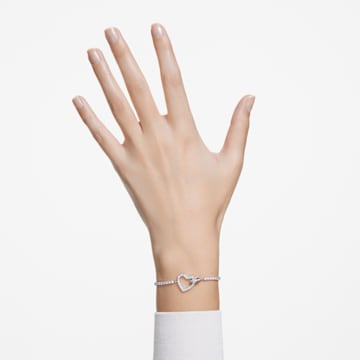 Lovely bracelet, Heart, White, Rhodium plated - Swarovski, 5636447