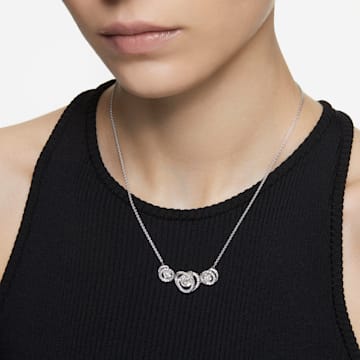 Generation necklace, White, Rhodium plated - Swarovski, 5636587