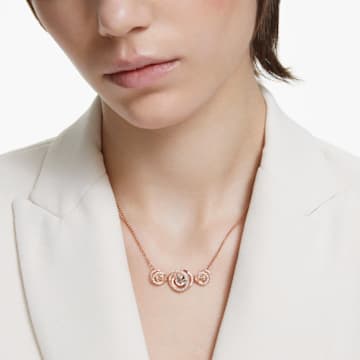 Generation necklace, White, Rose gold-tone plated - Swarovski, 5636589