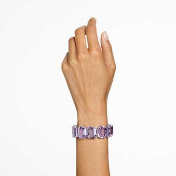 Bracelet Millenia, Cristaux oversize, Taille octogonale, Violet, Métal rhodié - Swarovski, 5638492