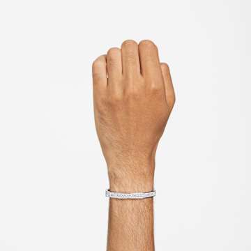 Dextera bangle, Octagon shape, White, Rhodium plated - Swarovski, 5639200