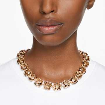 Harmonia choker nyaklánc, Párnametszés, Arany árnyalatú, Aranytónusú bevonattal - Swarovski, 5640041