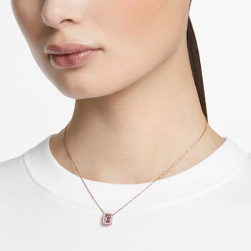 Collar Millenia, Talla octogonal, Morado, Baño tono oro rosa - Swarovski, 5640291
