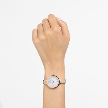 Crystalline Delight horloge, Swiss Made, Metalen armband, Grijs, Roségoudkleurige afwerking - Swarovski, 5642218