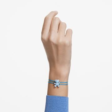 Teddy bracelet, Bear, Blue, Rhodium plated - Swarovski, 5642980