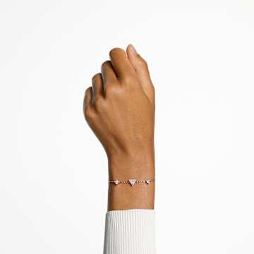 Braccialetto Ortyx, Taglio triangolo, Bianco, Placcato color oro rosa - Swarovski, 5643737