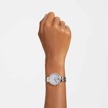 Cosmopolitan watch, Swiss Made, Metal bracelet, White, Rose gold-tone finish - Swarovski, 5644081