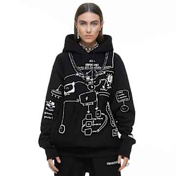 ADVISORY BOARD CRYSTALS, Dazzling Colorless Objects hoodie, Black - Swarovski, 5644720
