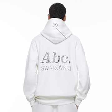 ADVISORY BOARD CRYSTALS, Gray Objects Displaced by Refraction hoodie, White - Swarovski, 5644723