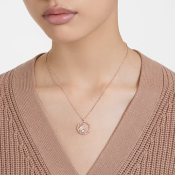 Dellium necklace, Bamboo, White, Rose gold-tone plated - Swarovski, 5645371