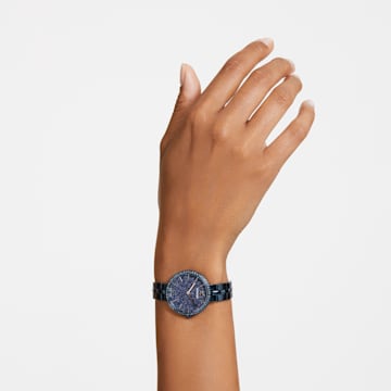 Cosmopolitan horloge, Swiss Made, Metalen armband, Blauw, Blauwe afwerking - Swarovski, 5647452